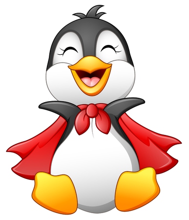 Cartoon happy penguin isolated on white backgroundのイラスト素材