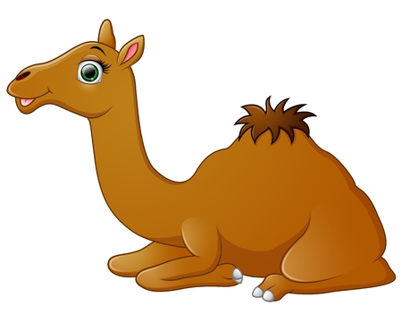 Happy camel cartoon lying downのイラスト素材