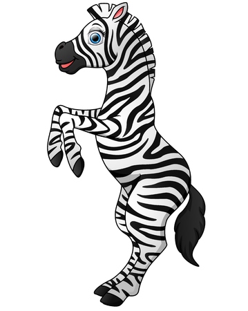 Cute zebra cartoon standingのイラスト素材