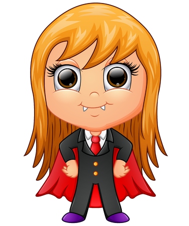 Happy dracula cartoon isolated on white backgroundのイラスト素材