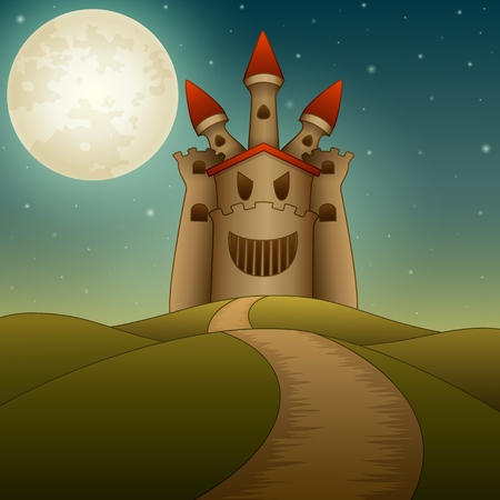 Haunted castle backgroundのイラスト素材