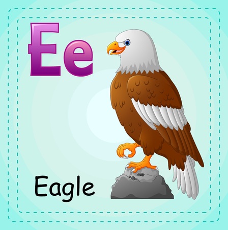 Animals alphabet: E is for Eagleのイラスト素材