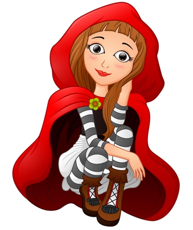 Illustration of girl with red riding hood costumeのイラスト素材