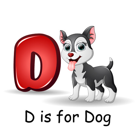 Animals alphabet: D is for Dogsのイラスト素材