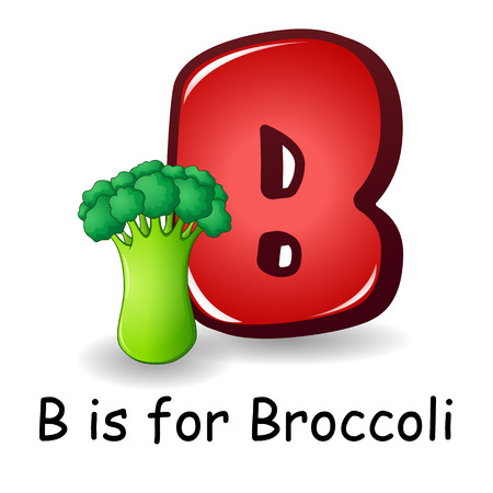 Vector illustration of Vegetables alphabet: B is for Broccoliのイラスト素材
