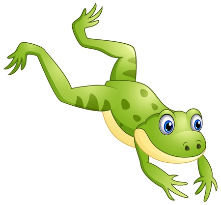 Cute frog cartoon leapingのイラスト素材