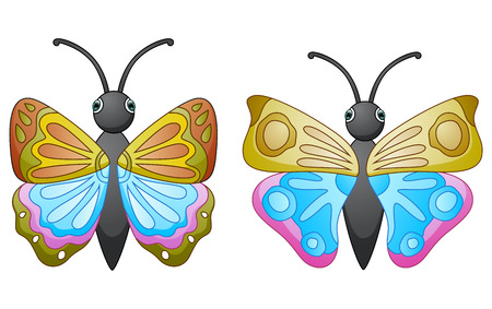Vector illustration of Cute butterfly cartoonのイラスト素材