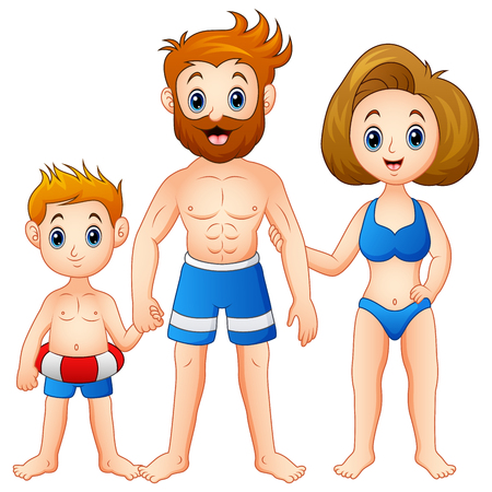 Illustration of Family on vacationのイラスト素材