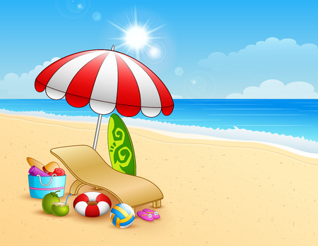 Vector illustration of Summer beach backgroundのイラスト素材