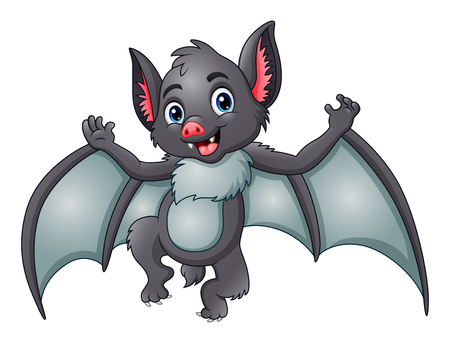 Vector illustration of Bat cartoon flyingのイラスト素材