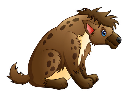 Vector illustration of Cute hyena cartoonのイラスト素材