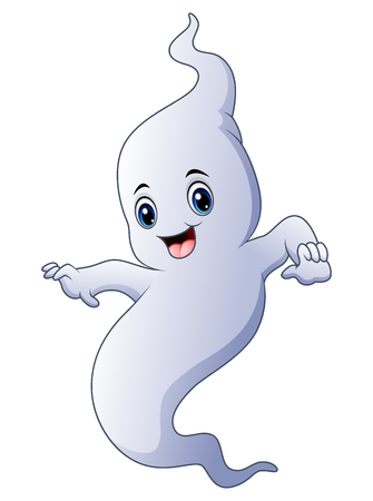 Vector illustration of Cute cartoon halloween ghost.のイラスト素材
