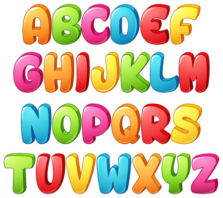 Vector illustration of Set of colorful alphabets letterのイラスト素材
