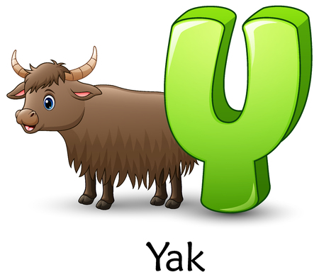Vector illustration of Letter Y is for Yak cartoon alphabetのイラスト素材