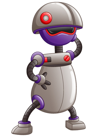 Vector illustration of Cute cartoon Robot isolated on a white backgroundのイラスト素材
