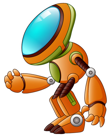 Vector illustration of Orange robot cartoon isolated on white backgroundのイラスト素材