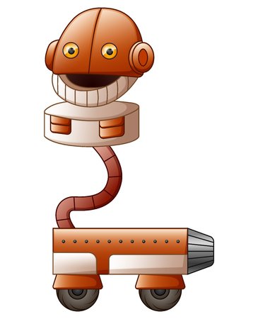 Vector illustration of Cartoon robot character isolated on white backgroundのイラスト素材