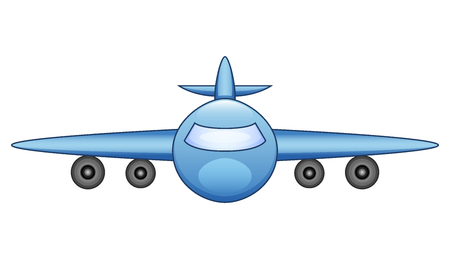 Vector illustration of Flying Airplane isolated on white backgroundのイラスト素材