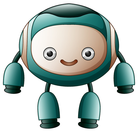 Vector illustration of cute robot cartoon isolated on white backgroundのイラスト素材
