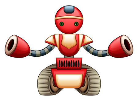 Vector illustration of Red robot cartoonのイラスト素材
