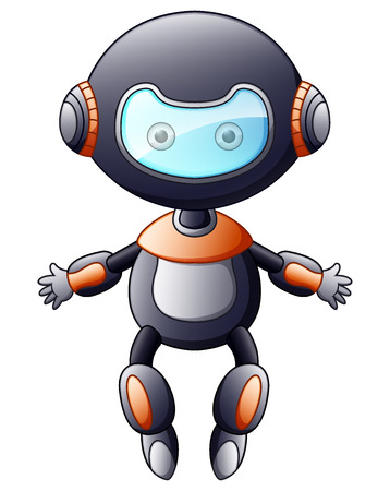 Vector illustration of Cute cartoon robot isolated on white backgroundのイラスト素材