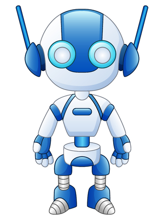 Vector illustration of Cute cartoon robot isolated on white backgroundのイラスト素材