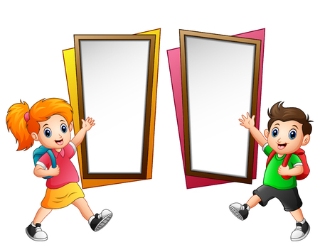 Children goes to schoolの写真素材