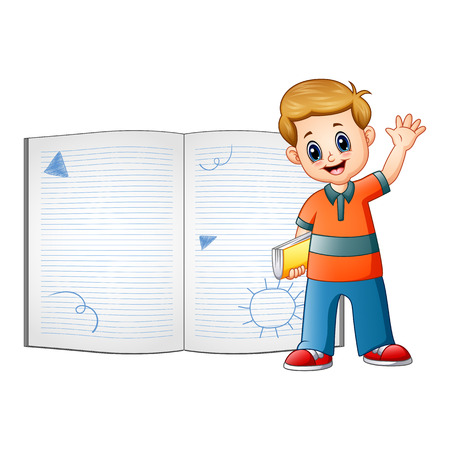 Vector illustration of Children are learn something on bookのイラスト素材