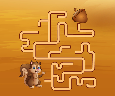 Game squirrel maze find their way to the walnutのイラスト素材