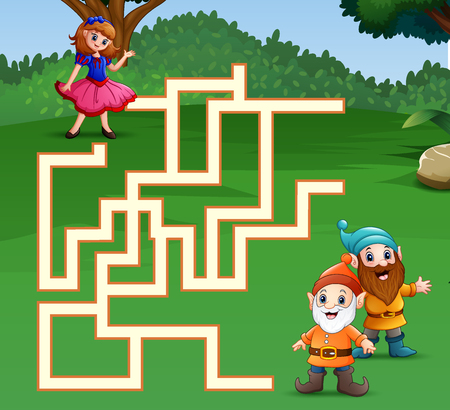 Game snow white maze find their way to the dwarfのイラスト素材