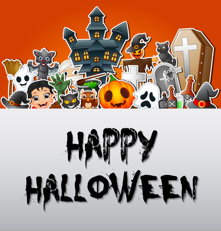 Happy halloween poster card celebrationsのイラスト素材