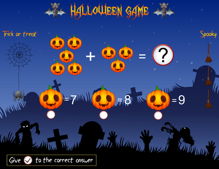 Game count the pumpkins in the Halloween themeのイラスト素材