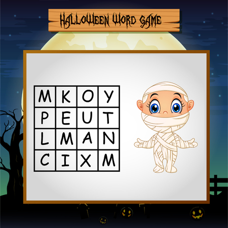 Game Halloween find the word of mummyのイラスト素材