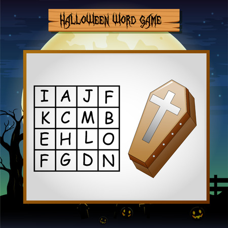 Game Halloween find the word of coffinのイラスト素材