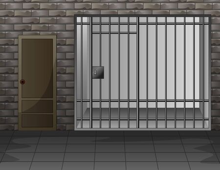 Scene with prison room interior illustrationのイラスト素材