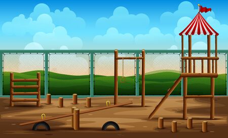 Kindergarten playgrounds background for children outdoor activityのイラスト素材
