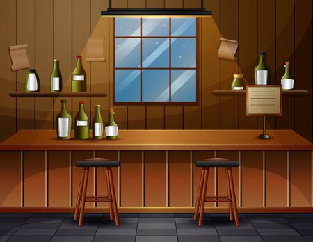 The interior of the bar cafe illustrationのイラスト素材
