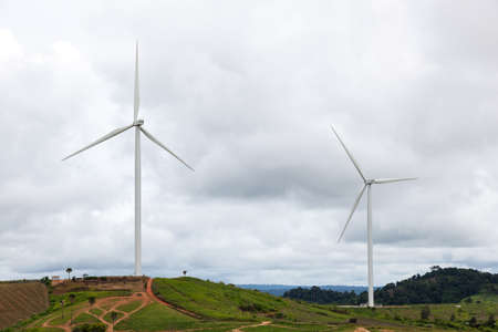 Wind turbine is technology about electricity generation by wind in thailand.の写真素材