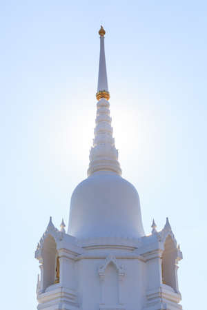 The white pagoda is a respect people of Buddhism.の写真素材