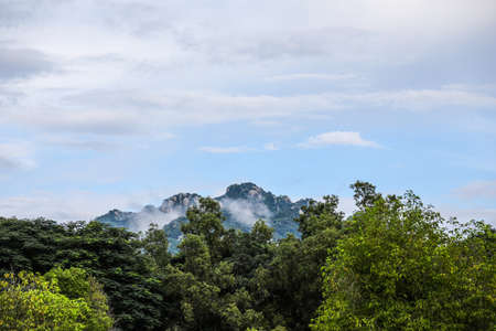 In the rainy season, clouds will float lower than the mountain and it is normal for nature.の写真素材