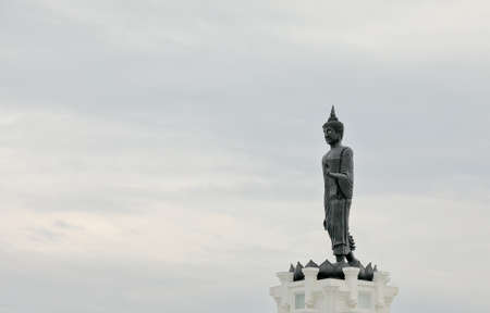 Sculpture about Buddha image is Buddha posture bless and feel happy.の写真素材