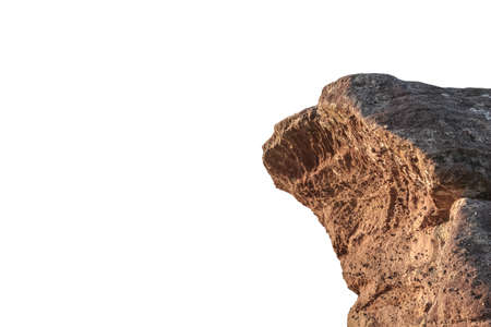 Big stone is beautiful pattern and  occurring in  nature on white background.