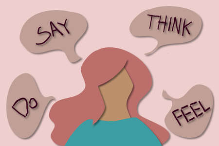 Illustration of Empathy Map Concept. Show audience insight how they say, think, do and feel.の写真素材