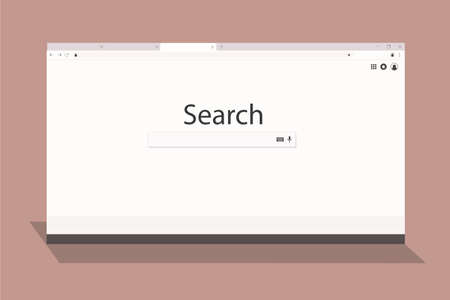Illustration of internet browser. Search Engine Tools. Keywords Search and Voice Search.のイラスト素材