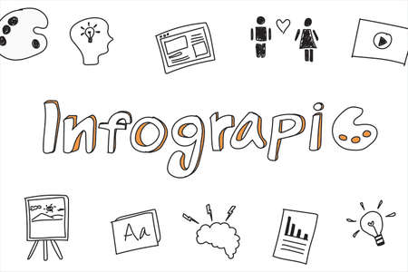 Infographic Process. Drawing infographic icon and dataの写真素材