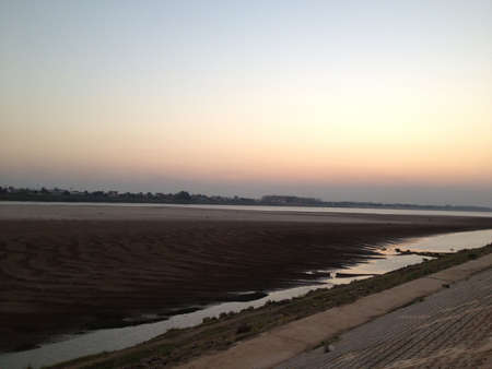 The Mekong river sunsetの写真素材