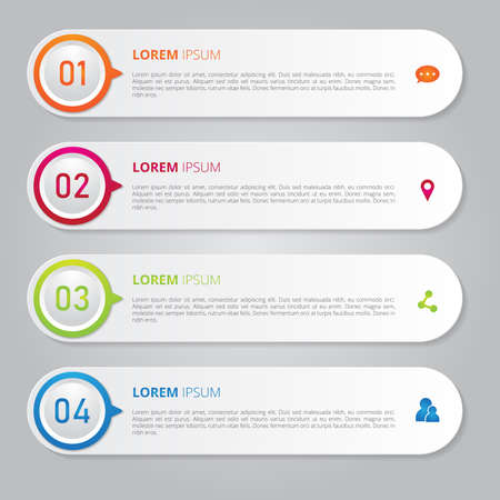 Infographic colorful banner with four options illustration.のイラスト素材