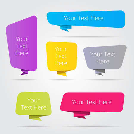 Set of origami style sticker and banner template designs.のイラスト素材