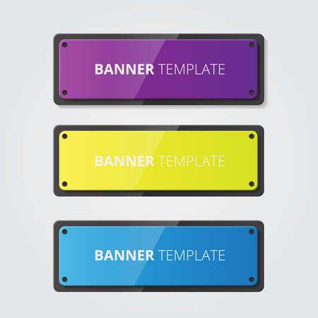 Set of geometric vector banners. Advertising Design shape. Vector label tag.のイラスト素材