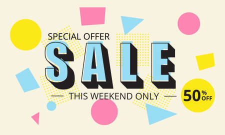 Sale Banner Template Design. Vector Illustrationのイラスト素材